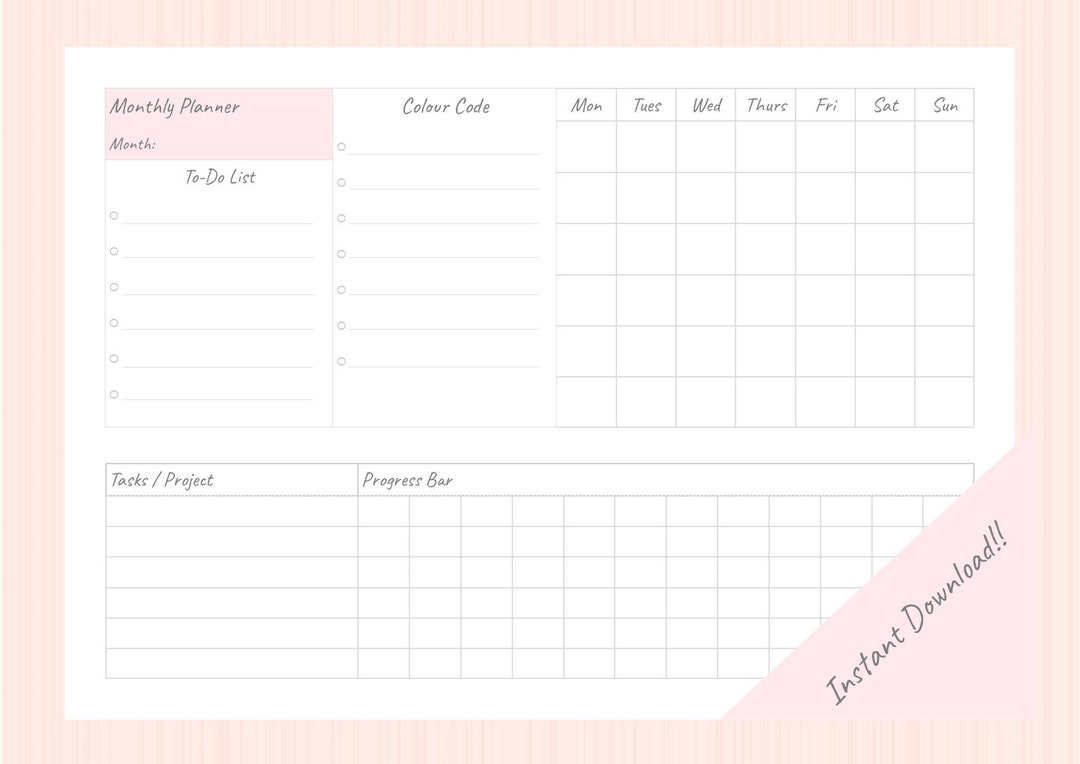 Minimal Pink A4 Planner Printable for Daily, Weekly & Monthly Use ...
