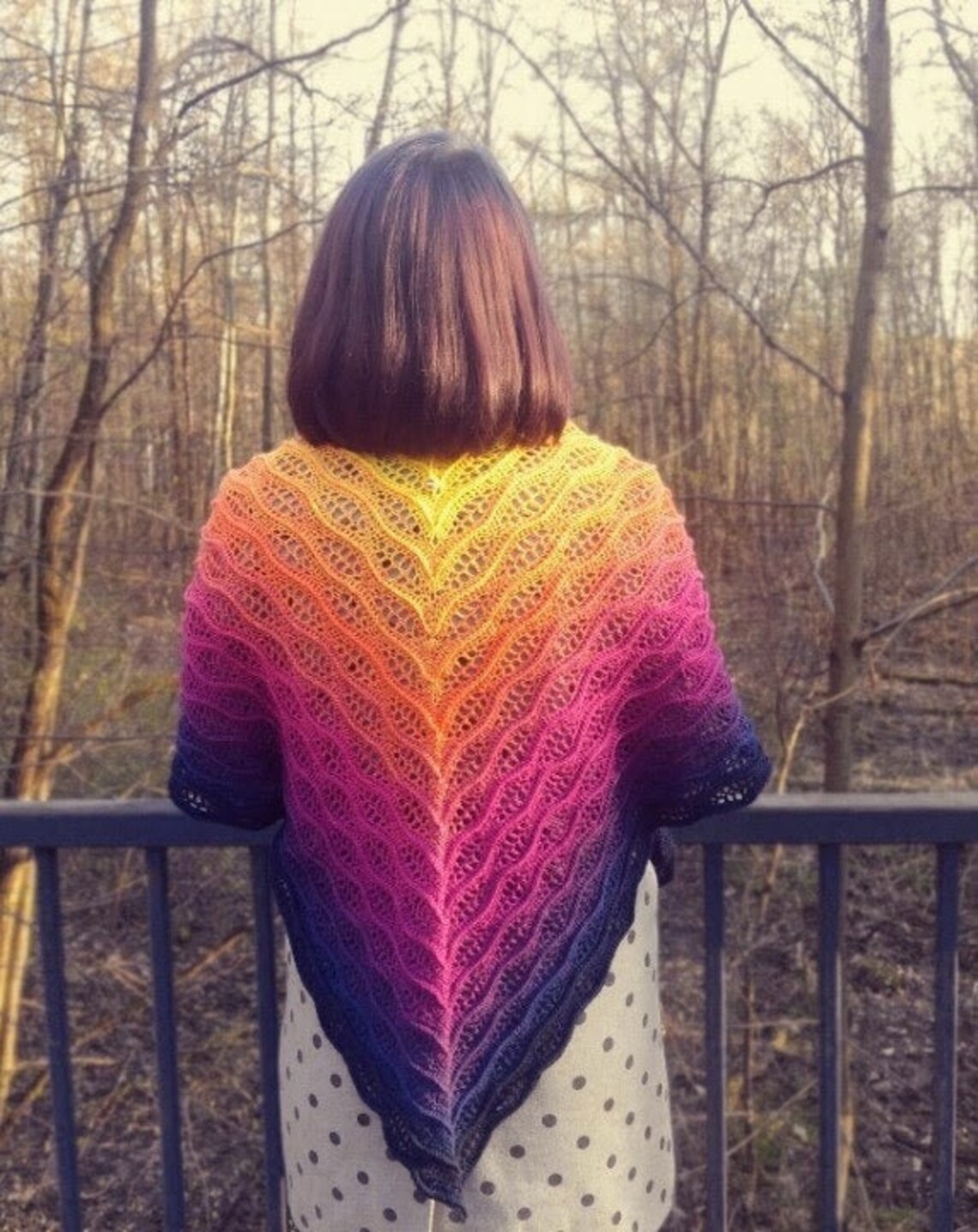 Crochet Handmade Ombre Shawl. Yarn Shawl. Etsy