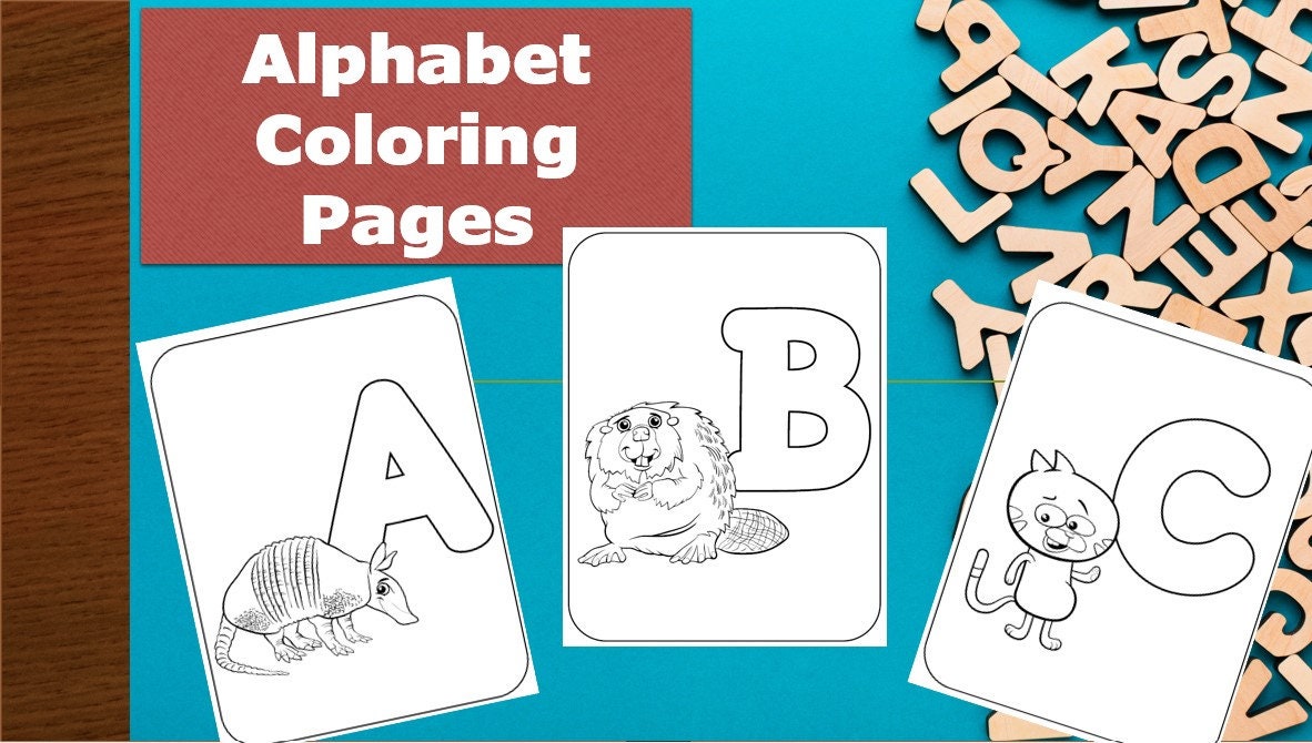 Alphabet Coloring Pages Printable ABC Letters Alphabet Worksheets Preschool  Kindergarten Pre-k