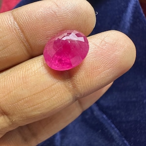Naturlig 8,52 karat Burma Ruby ovalslipad rosa röd ädelsten (uppvärmd)