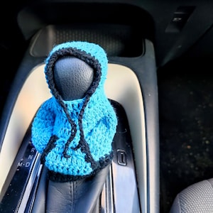 Hoodie for Gear Shift Cover Crochet, Funny Car Accessories for Men, Teens, Cute Car Charms Interior, Custom Shift Boot Knob Manual Items Her