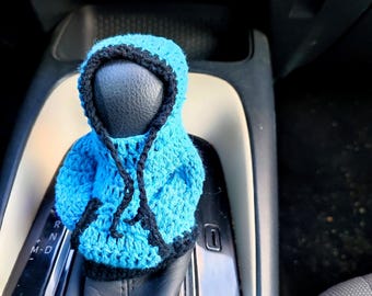 Hoodie for Gear Shift Cover Crochet, Funny Car Accessories for Men, Teens, Cute Car Charms Interior, Custom Shift Boot Knob Manual Items Her