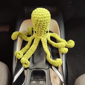 Crochet Gear Shift Cover: Sage Green Octopus, Boho, Beachy Car Decor