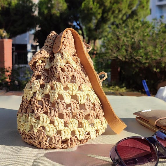 Stroh Sommer Beutel, Schultertasche für Kunsthandwerk