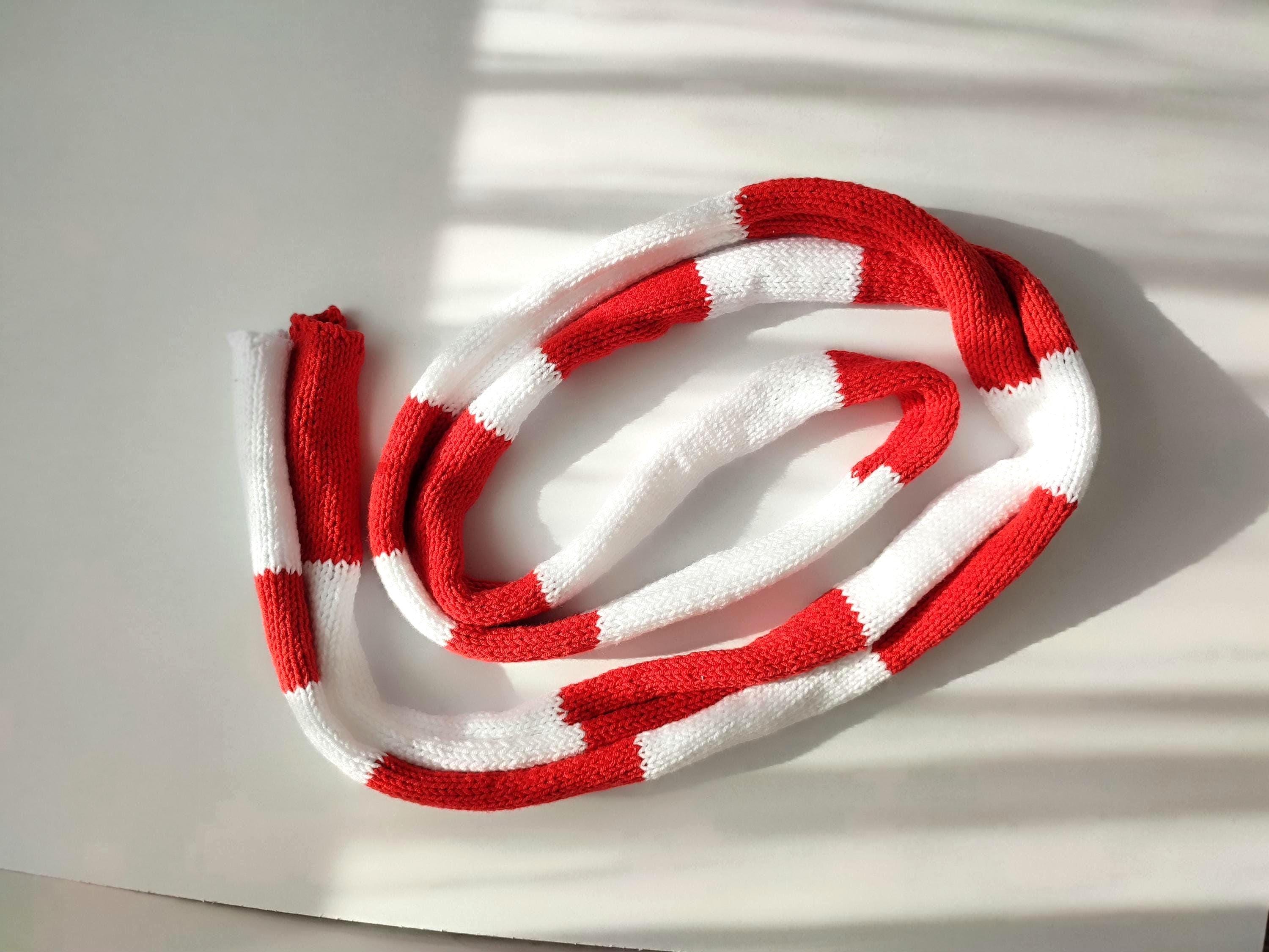 Custom Hand Knit Long Stripe Scarf Choose Your Color, Red White Scarf ...