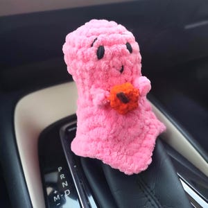 Halloween Car Ornament, Pink Ghost Car Decor, Ghost Gear Shifter Knob Cover, Spooky Car Charm, Pumpkin Car Accessories for Women