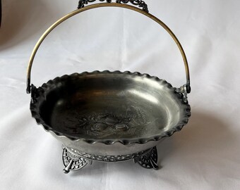 Vintage Silver Plated Bridal Basket By Adelphi Silver Plate Company