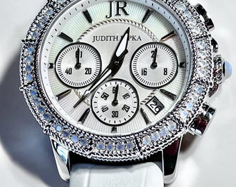 Judith Ripka Silver Tone Watch: Stainless Steel MOP Dial, 3  display picture 2