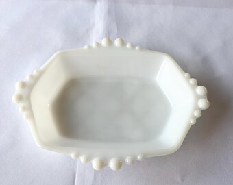 Vintage Anchor Hocking Milk Glass Candy Dish