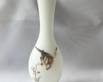 1960s Frosted Norleans Frosted Satin Art Glass Bud Vase From Italy