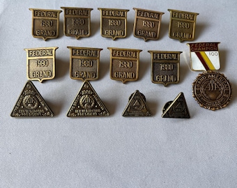Vintage FEDERAL 1980 GRAND Pins Lot