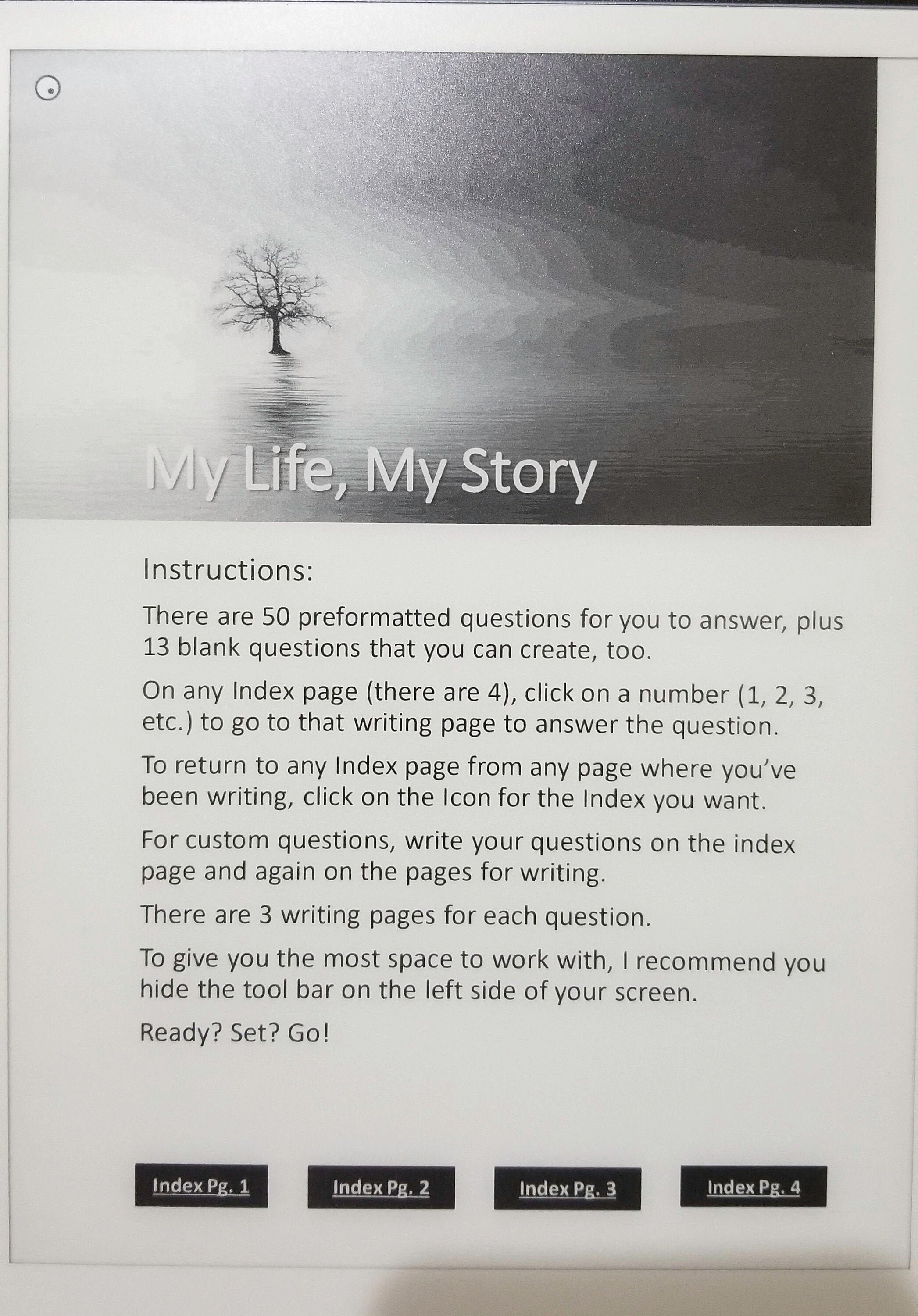 My Life My Story PDF Template For Remarkable Etsy UK