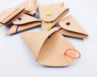 Porte-monnaie Triangle, ensemble de 3 portefeuilles minimalistes, pochette en cuir pour les amis, petit cadeau pour les amies, idée cadeau durable.
