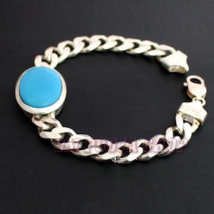 Salman Khan origineel turkoois (Firoza) in 925 sterlingzilveren armband 48GMS OM POOJA SHOP