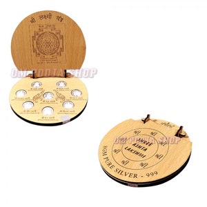 Sri Ashtalakshmi Darshan Pure Silver Coin | 999 Pure Silver 8 Laxmi Coins set for Gift & Desktop Festival OM POOJA SHOP