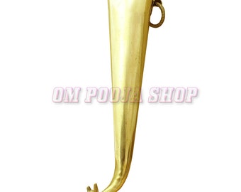 Gaumukhi Shringi Abhishek Pot in Brass I Pure Brass Shiringi Gaumukhi Shringi for Abhishek, Bathing Pot for Gods