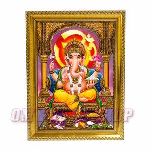 Ganesh in Photo Frame Personalized Gift For Hindu Friends & Family, Traditions For Home Away From India