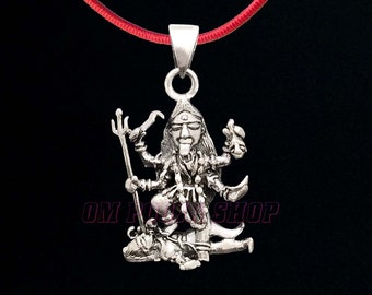 Goddess Mahakali Pendant in 925 Sterling Pure Silver, Bhadra kali Locket OM POOJA SHOP