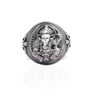 Shubh Mangal Ganesha Ring in Pure Silver/Sterling Silver Ring Ganapati Ring, Ganesh Jewelry, Hindu God Ganesha Ring Handmade
