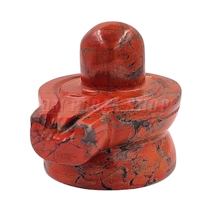 Shivling in Red Jasper Gemstone Shiva Linga Idol | Natural Gemstone Shiva Idol OmPoojaShop