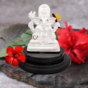 Yogi Ganeshaji in 999 Pure Silver Divine Gift in Air Proof Acrylic Box Lord Ganesha Ganpati Elephant god Temple Good Luck Gift & Home Decor