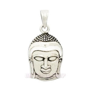 Pendentif Visage de Bouddha en Argent Sterling 925 / Pendentif Bouddha - Collier Bouddha en Argent Sterling / Pendentif En Argent De Bouddha