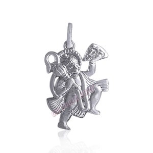 Sankat Mochan Veer Hanuman Pendant in 925 Sterling Silver/handmade idol Hanuman ji pendant/ amazing stylish unisex pendant