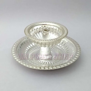 Pooja Geschenk Diya in Reine Silber Silber Wohntempel Utensilien, Silber Diya, Deepak für Puja, Geschenke und Home Decor Öl Lampe.