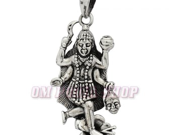 Goddess Kali Ma Sterling Silver Pendant | Hindu Mahakali Locket - Om Pooja Shop