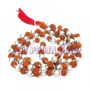 Shiddh Parad (Mercury) Rudraksha Mala 108 Beads/ Parad Mala, Mercury Beads Mala, Religious Gifts- God Shiva, Pooja Items