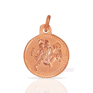 Sri Hanuman ji Yantra Locket in Copper Hanuman Yantra Kavach Pendant Energized Beautifully Yantra OmPoojaShop