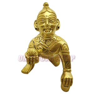 Ladoo Gopal Krishna Idol in Brass Laddoo gopal Ji, Brass Laddu Gopal, Baby Krishna, Kishan ji, Thakur ji,Ladoo Gopal Idol,Janmashtmi special