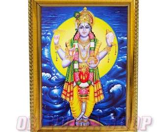 Dhanvantari Photo Frame For Wall Hanging | Table | Office | Pooja Room | Digital art OmPoojaShop