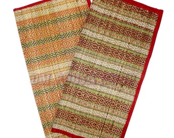 Kusha Aasan For Dhyanam &amp; Mantra Jaap/ Hand Made Kusha Grass Aasan, Set of 2 Pieces-Pooja Mat Yoga/ Meditation Kusha Mat