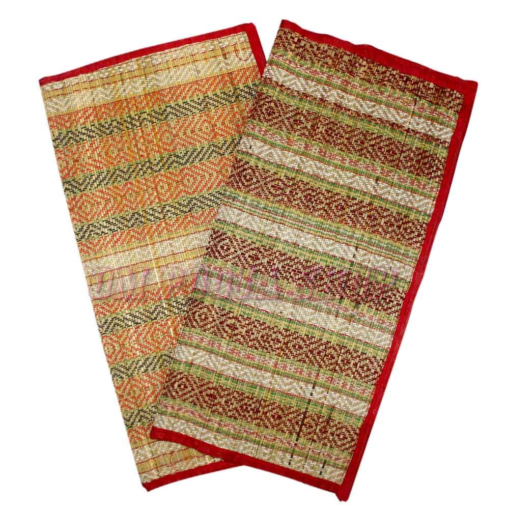 Kusha Aasan For Dhyanam & Mantra Jaap/ Hand Made Kusha Grass Aasan, Set of 2 Pieces-Pooja Mat Yoga/ Meditation Kusha Mat