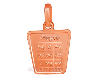 Rahu Yantra Locket / Pendant in Pure Copper  Blessed and Energized Navgraha Planetary Locket Om Pooja Shop