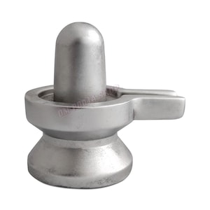 Siddha Parad Shivling/Mercury Shivling Statue Spiritual Handmade For Prayer and Meditation Silver Mercury Para Shivling Statue