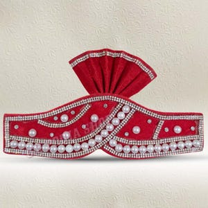 Pheta Pagdi Mukut in Silk For Ganesha Mukut Crown 1 Pc (Small) Religious Pooja, God&#39;s Worship, Weddings, Ceremonies