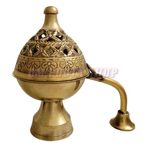 Bakhoor Burner (Mabkhara) in Brass/Bakhoor charcoal incense burner home decor in brass