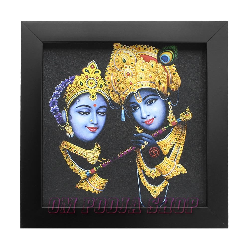Radha Krishna Photo Frame Decoration Personalized Gift For Hindu Friends & Family, Traditions For Home Away From India OmPoojaShop