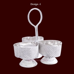 Haldi Kumkum in Silver Container - Heart Shape Haldi Kumkum Designer box/Karanda, Silver Kumkum Holder