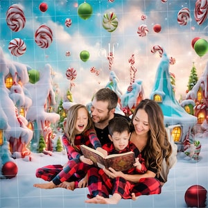 Magical Whoville Christmas Overlay Template for Kids Toddlers Dreamy