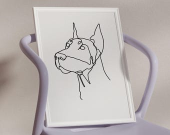 Custom One Line Pet Portrait: Minimalist Pet Memorial Art (Digital Download)