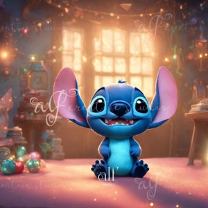 Stitch Background Stitch Studio Décors Stitch Adventure Photo Editing Stitch in Space Superposition Photoshop Œuvre numérique galactique de Stitch