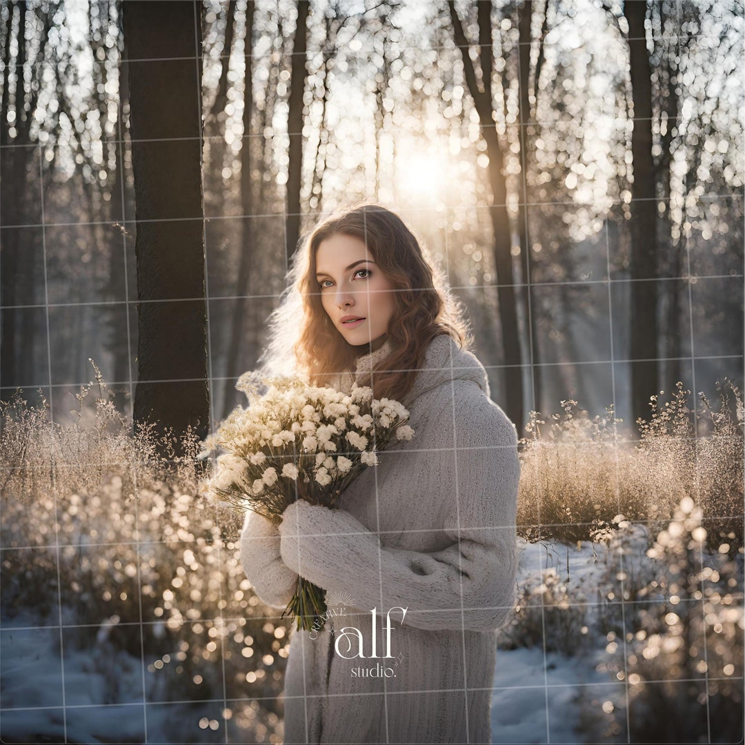 Snowy Forest Backdrop Overlay Snowy Landscape Backdrops Studio