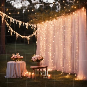 Dreamy Valentines Backdrop Celebration Garden Backgrounds Couple Valentine's Day Studio Overlay DIGITAL Night Garden Backdrops Photo Props