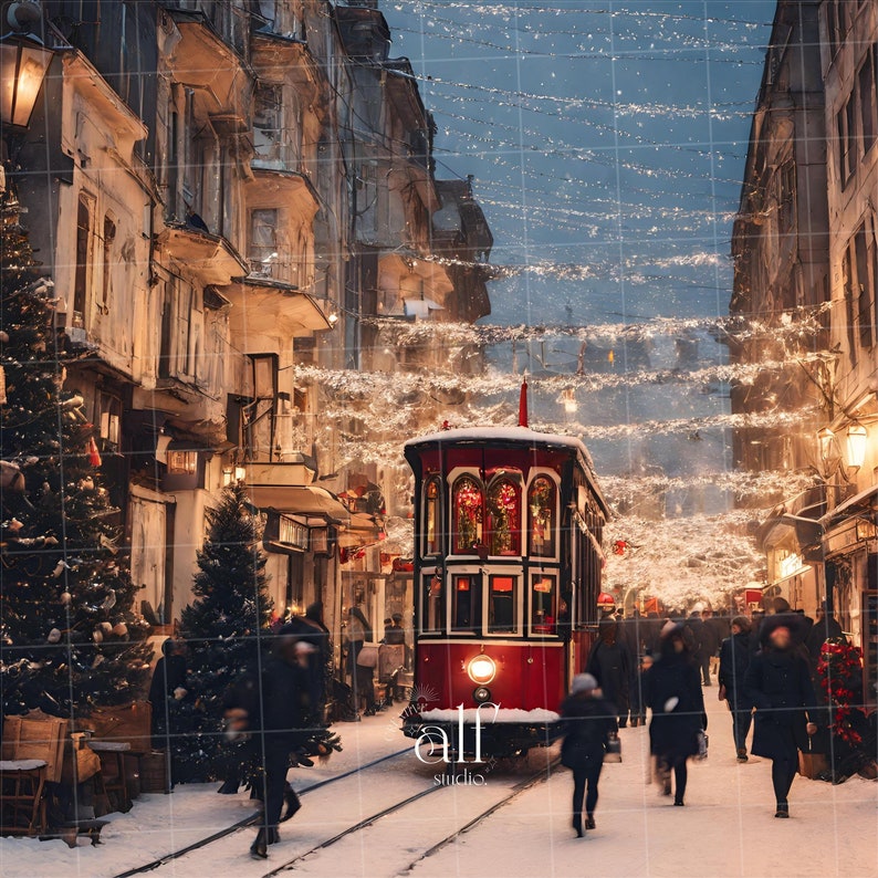 Weihnachten in Istanbul Kulissen Xmas Istiklal Straße Hintergründe Foto