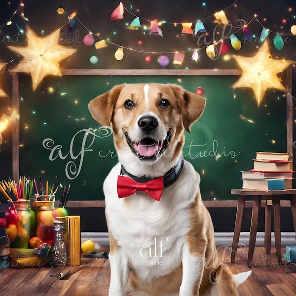 Back to School Pets Background Digital Back to School Backdrops Printable Enchanted Pets Party Digital Pet Photo Props Pet Digital Overlays