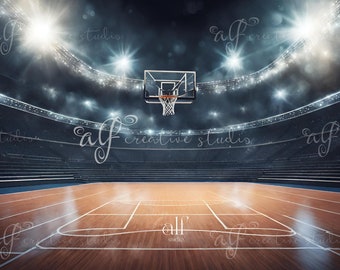 Basketball Court Digital Backdrop: Sports Photo Overlay (Digital Download)