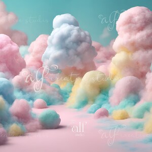 Cotton Candy Planet Digital Backdrops Holiday Kids Studio Props Sweet ...